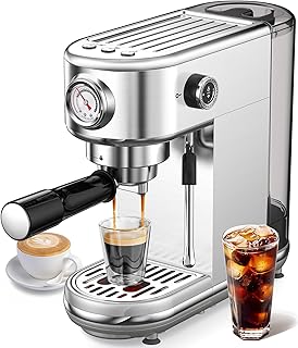 Kitchen Hack Alert: atatix Espresso Machine with Milk Frother, 20 Bar Pressure Espresso Maker, with 44OZ Removable Tank, Compact Stainless Steel Coffee Machine for Home, Office, Latte, Cappuccino, Macchiato, Silver