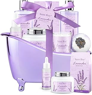 Mothers Day Gifts for Women, Lavender Bath and Body Gift Basket, Spa Kit for Women, Self-Care Relaxation Set, Home Spa Gift Basket, Birthday, Christmas, Bath Spa Kit Woman gift, Anniversary