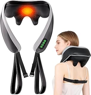 6D Neck Massager for Pain Relief Deep Tissue, Kneading Shiatsu Neck and Shoulder Massager with Heat,Cordless Massager for Back and Shoulder Pain, for Women Men Home Office Christmas