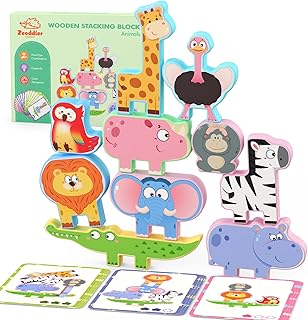 Trending on Amazon: Montessori Toys for Toddlers, 10 Pack Wooden Animal Stacking Blocks, Sorting & Stacking Preschool Learning Activities, Gift for Boys, Girls