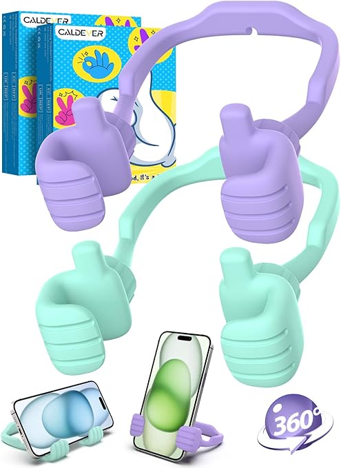Easter Basket Stuffers for Teens Girls Kids Gifts Cell Phone Stand: UPGRADE Adjustable Thumbs Up Lazy Phone Holder for Desk Fun Gadgets Teenager Boys Women Adults Essentials Easter Gifts Trendy Stuff