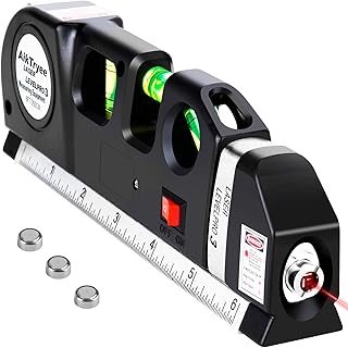 Is It Worth Buying: Laser Level Line Tool, Multipurpose Laser Level Kit Standard Cross Line Laser leveler Beam Tool with Metric Rulers 8ft/2.5M for Picture Hanging cabinets Tile Walls by AikTryee.