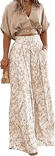 Budget Find You Need: 2 Piece Sets for Women Summer Outfits Fashion Casual Short Sleeve V Neck Tops Matching Print Wide Leg Pants Suit Set