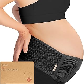 KeaBabies Pregnancy Belly Bands for Pregnant Women - 1-Pack, Soft & Breathable Maternity Belly Support Band, Easy Adjustable Maternity Belt for Back, Pelvic Support, Comfortable (Midnight Black, M/L)