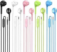 Hidden Gem Find: Earbuds Headphones with Microphone Pack of 5, Noise Isolating Wired Earbuds, Earphones with Powerful Heavy Bass Stereo, Compatible with Android, Phone, Laptops, MP3 and Other Interfaces (3.5mm)