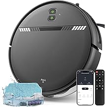 Robot Vacuum Cleaner, Smart Robotic Vacuum Wi-Fi Connected, App Control, Compatible with Alexa and Google Assistant, Automatic Self-Charging Robot Vacuum Perfect for Pet Hair, Carpets and Hard Floors
