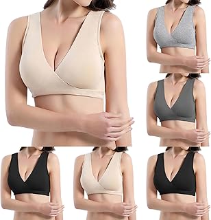 Push up Bra Nursing Bras for Breastfeeding Women's Sleeping Maternity Bra for Pregnancy Comfy Soft Wireless Cotton Bralette 2025 Beige M