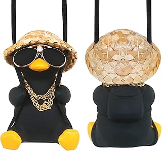 Amazon Deal Alert: Cool Car Accessories for Men Funny Truck Rear View Mirrors Charms Stuff Automotive Mirror Hanging Things Black Swinging Duck Ornaments for Boys Cute Dashboard Decorations Gifts Hippie Auto Must Haves