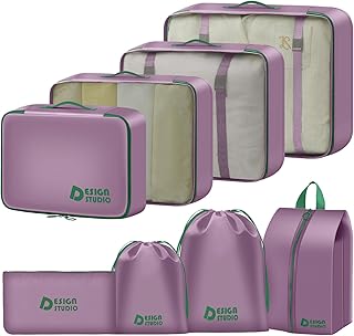 This Solves the Problem: 8 Set Packing Cubes for Travel Suitcase Organizer Bags Luggage Packing Cubes Set Travel Essentials Accessories Gifts for Women