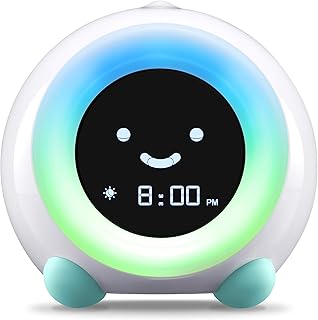 LittleHippo Mella: Kids Alarm Clock, Ready to Rise Children's Sleep Trainer, Night Light, Sound Machine and OK to Wake for Toddlers and Kids - Arctic Blue (Updated 2025)