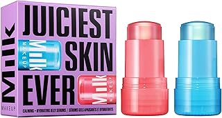 Milk Makeup Calming + Hydrating Jelly Skincare Serum Set – Reduce the Look of Puffiness + Redness, Brighten Skin + Minimize Look of Pores + Lines – Cooling Water + Watermelon Jelly, 0.21 oz each