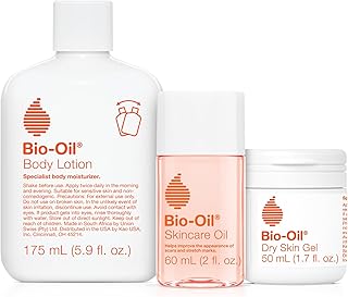 Bio-Oil Skincare Set for Scars, Stretch Marks, and Dry Skin, 3 Pc Travel Size Kit Includes Skin Care Oil (2 oz), Dry Skin Gel (1.7 oz), and Body Lotion (5.7 oz), Pregnancy and Maternity Stretch Marks