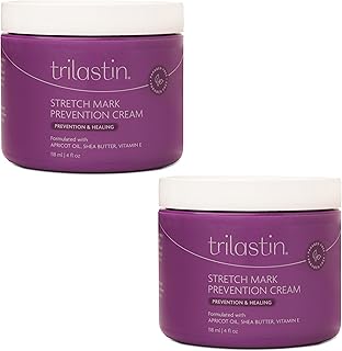 TriLASTIN Stretch Mark Cream for Pregnancy – Hydrating Belly Cream for Pregnant Women- Shea Butter & Vitamin E, Paraben Free, No Added Fragrances - Maternity Body Lotion – 4 oz, 2 Pack