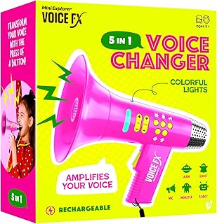 Mini Explorer Voice Changer for Kids for Kids - Voice Changing Device for Boys & Girls Ages 3-8+ Olds Birthday Gifts for 3, 4, 5, 7, 8 Year Old Boy - Toys Gift Ideas for Kid, Toddler (Pink)
