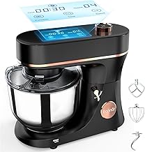 Is It Worth Buying: Stand Mixer 6QT Kitchen Mixer with LED Smart Touchscreen, 11-Speed Tilt-Head Mixer with Timer, 4 Preset Menus, Stainless Steel Bowl, Dough Hook, Whisk, Beater,Black