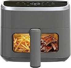 Sweetcrispy Air Fryer 4 Quart with Window, 1500W Digital Airfryer with 8 Presets, 60-Min Timer, Max 400°F, Auto Shut Off & Nonstick Dishwasher Safe Basket, Shake Reminder for Small Kitchen