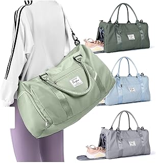 Weekender Duffel Bags for Women Men, Travel Totes Bag for Airplane, Cute Sports Gym Dance Overnight Luggage Bag with Wet Pocket Shoe Compartment, Carry On Hospital Bag for Labor and Delivery