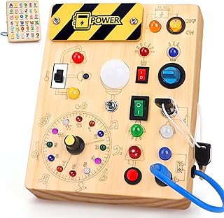 Konijiwa Busy Board - Montessori Toys for 1-3 Years Old Boys & Girls | Sensory Toys for Kids with Autism | Toddlers Learning Activity for Early Development (Busy Board v2)