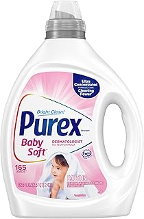 Purex Baby Soft Liquid Laundry Detergent, Ultra Concentrated, 82.5 fl oz, 165 Loads, Hypoallergenic, Dye Free, Gentle on Skin