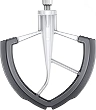 Flex Edge Beater for KitchenAid 6QT Bowl-Lift Stand Mixer, Beater with Double Silicone Edge, Mixer Paddle, Perfect 6 Quart Bowl-Lift Stand Mixer Attachment for KitchenAid, White
