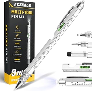 KEZKALS Easter Basket Stuffers, 9 in 1 Multitool Pen, Gifts for Men, Birthday Gifts for Men, Mens Gifts for Dad Boyfriend, Anniversary Graduation Gifts for Mens Who Have Everything, Father's Day Gifts
