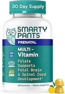 SmartyPants Prenatal Vitamins for Women, Multivitamin Gummies: Pre and Postnatal Vitamins, Biotin, Methylfolate, Vitamin D3, C, Vitamin B12, B6, A, K & Zinc, Inositol, 60 Count (30 Day Supply)