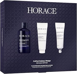 HORACE Gift Set with Purifying Face Cleanser, Gentle Face Scrub, and Mattifying Face Moisturizer - Skincare Set for Cleansing and Hydrating