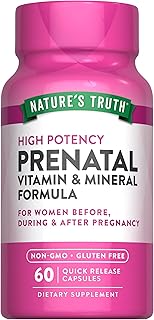 Nature's Truth Prenatal Vitamins With Folic Acid | 60 Capsules | Non-GMO & Gluten Free Supplement