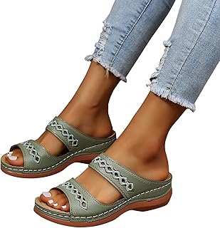 Orthopedic Sandals for Women Dressy 2026 Comfortable Outdoor Shoes Wedge Flat Open Toe Platform Boho Slip on Sandals