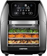 Limited Time Deal: CHEFMAN Multifunctional Digital Air Fryer+ Rotisserie, Dehydrator, Convection Oven, 17 Touch Screen Presets Fry, Roast, Dehydrate, Bake, XL 10L Family Size, Auto Shutoff, Large Easy-View Window, Black