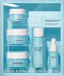 Price Drop: e.l.f. SKIN Holy Hydration! Hydrated Ever After Skincare Mini Kit, Cleanser, Makeup Remover, Moisturizer & Eye Cream For Hydrating Skin, Airplane-Friendly Sizes