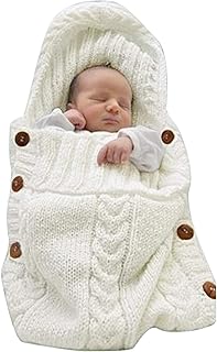 Price Drop: XMWEALTHY Newborn Baby Wrap Swaddle Blanket Knit Sleeping Bag Receiving Blankets Stroller Wrap for Baby Beige 0-6 Month