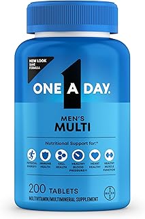 Perfect Gift Idea: One A Day Multivitamin for Men - Daily Mens Multivitamins with Vitamin D, Zinc, Folic Acid, and B Vitamins, Physical Energy Support, 200 Count