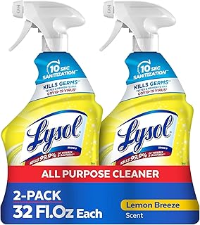 Lysol All Purpose Cleaner Spray, Multi-Purpose Disinfecting Spray, Kitchen & Bathroom Cleaner, Lemon Breeze Scent, 32 Fl Oz (Pack of 2)