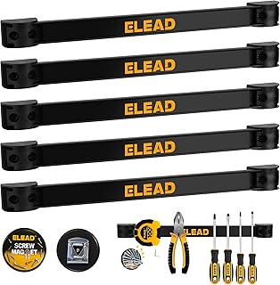 Trending on Amazon: ELEAD 6-Piece 12" Magnetic Tool Holder Storage Organizer - Wall Mount Rack Garage Organization Power Magnet Hanger Workbench Board Slatwall Van Organizers Mounted Hanging Strip