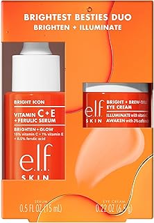e.l.f. SKIN Brightest Besties Duo, Travel-Sized Skincare Set, Brightening Face Serum & Vitamin C Eye Cream, Boosts Radiance, Depuffs & Evens Skin Tone, Vegan & Cruelty-Free