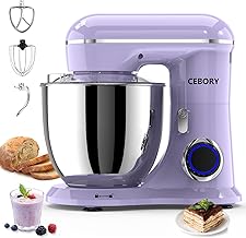 Hidden Gem Find: CEBORY 3-IN-1 Electric Stand Mixer, 6.5QT Bowl 660W 10-Speed Kitchen Mixer, Household Food Mixers include Dough Hook, Beater and Whisk, Bread Cake Mixer for Baking and Most Home Cooks, Purple
