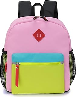 Little Kids Backpack for Boys or Girls, Toddler School Bag Fits 3 to 6 years old, Pink Yellow, 12 Inch