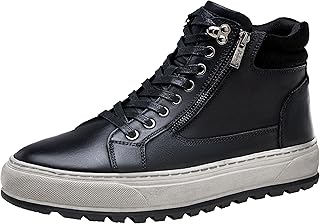 Trending on Amazon: Mens Casual Shoes Premium Leather Side Zipper High Top Boots Fashion Sneakers for Men