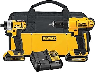 _SKIP_DEWALT 20V MAX Cordless Drill and Impact Driver, Power Tool Combo Kit , Includes 2 Batteries, Charger and Bag (DCK240C2)