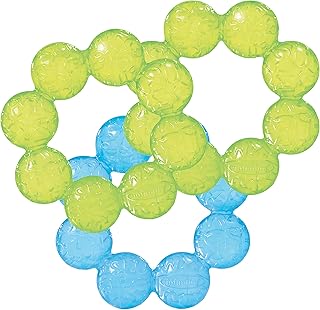 Infantino Water Teethers – Sensory Exploration, Teething, Cooling & Massaging Relief for Sore Gums, Lime & Blue, 3-Pack