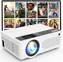 TMY 1080P Full HD Portable Mini Projector, Upgraded Bluetooth Movie Projector with Screen, Compatible with TV Stick Smartphone/HDMI/USB, Indoor & Outdoor Use
