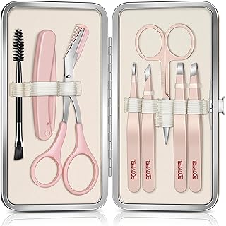 Budget Find You Need: TsMADDTs Tweezers for Women Facial Hair, 8 in 1 Eyebrow Kit with Tweezers, Eyebrow Trimmer Scissors, Razor, Brush with Travel Bag, Hair Plucking Daily Beauty Tools