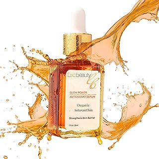 Luxe Beauty Organic Astaxanthin Serum - Concentrated Antioxidants - Also with Organic Rosehip Oil, Clove Oil, Raspberry Seed Oil, and More - Face Serum to Help Prevent Premature Skin Aging