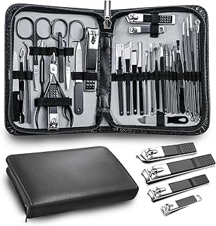 Is It Worth Buying: Manicure kit Personal Care Mens Grooming Kit, 30 in 1 Professional Nails Kit Pedicure Kit, Nail Clippers for Men and Beauty Tool Portable Set, with Luxurious Travel Case (Black)