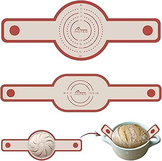 HOTEC Silicone Bread Sling for Dutch Oven - 2 Pack Non-Stick Baking Mat with Long Handle Easy to Transfer Sourdough Bread, Reusable Heat Resistant to 500°F/260°C Dutch Oven Liners Baking Supplies
