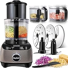 14 Cup Large Food Processor, XL Bowl, Large Chute for Blending, Mixing, Shredding, and Slicing, Meat and Vegetable Chopping, Doughing, All in One for kitchen,4 Speeds, 600W