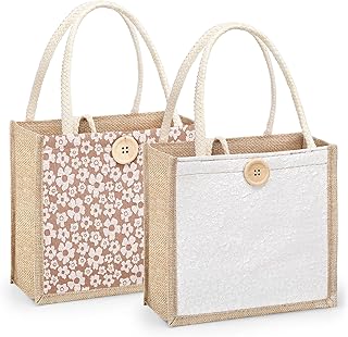 Budget Find You Need: Women Tote Bag,2Pcs Jute Casual Tote's Handbag Embroidered Personalized Bento Bag,Reusable Grocery Bags Shopping Bags