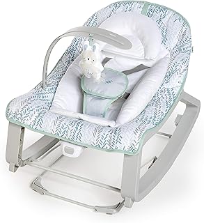 Ingenuity Keep Cozy 3-in-1 Grow with Me Vibrating Baby Bouncer Seat & Infant to Toddler Rocker, Vibrations & -Toy Bar, 0-30 Months Up to 40 lbs (Spruce)