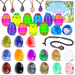MGparty 15 Pack Prefilled Easter Eggs with Gemstones, Filled Easter Eggs for Kids Boys Girls, Easter Egg Fillers, Basket Stuffers, Egg Hunt Prizes, Classroom Party Favors, Easter Toys